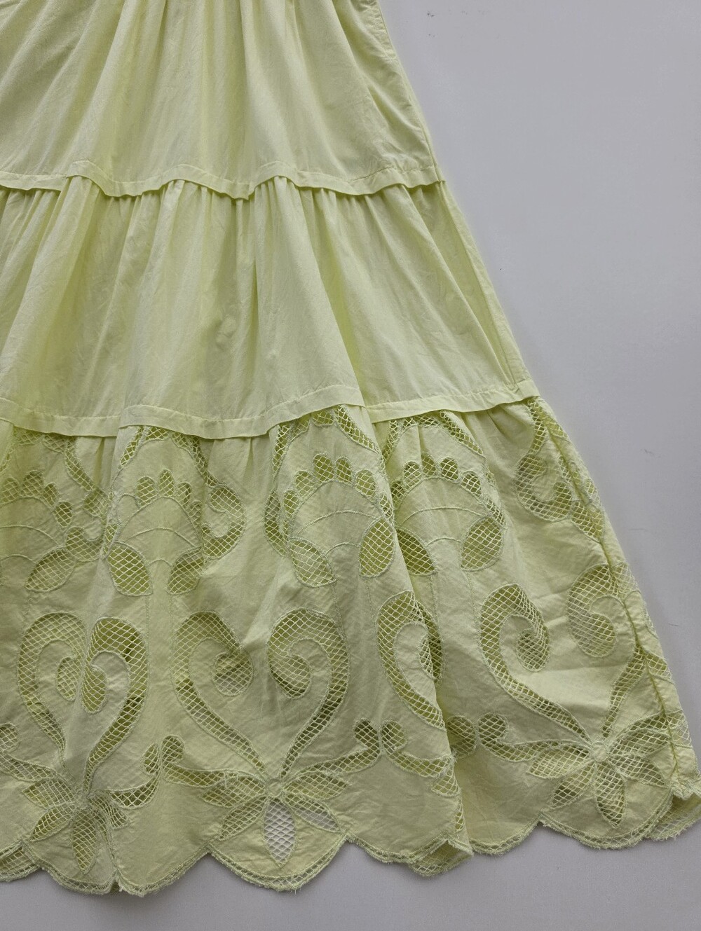Haute Hippie Style Yellow Short Sleeve Tiered Somerset Maxi Dress - Picture 7 of 10